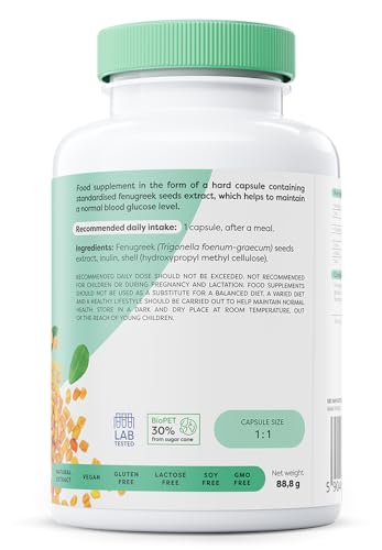 OSAVI Osavi Fenugreek 550 mg – 120 Vegan Capsules | Standardized Fenugreek Seed Extract for Healthy Blood Glucose Levels | Supports Normal Blood Sugar Regulation