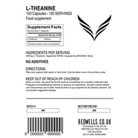 L-Theanine Capsules REDWELLS Anxiety Stress No Additives Strong 300mg - 120 Pack