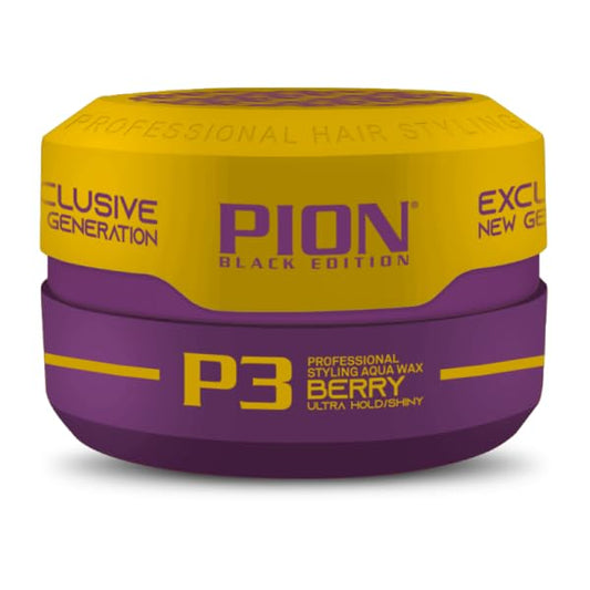 PION Pion Hair Styling Wax Series 150ml - Long-Lasting Hold, Texture and Volume, Daily Use, For All Hair Types (150ml (Pack of 1), P3 Berry)