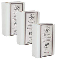 LA MAISON DU SAVON Maison du Savon de Marseille - French Soap Made with Fresh Organic Donkey Milk - Moisturising with Shea Butter for Soft Skin - 125g Bar - Set of 3