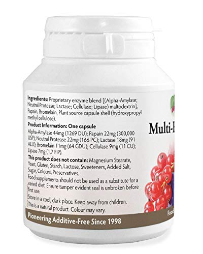 Health Leads ...Working With Nature Multi-Enzyme Digestive Complex x 90 Capsules (No Magnesium Stearate), Non-GMO, Up to 3 Months Supply, for Vegetarians and Vegans, High Potency Plant Derived Enzymes, Formulated & Made in Wales