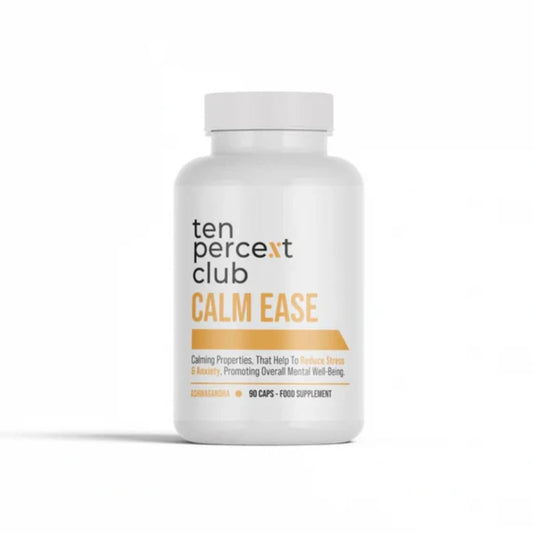 The Ten Percent Club - Calm Ease | 30 Capsules | Ashwagandha Capsules | High Strength Calm Ease for Mental Clarity Support | Tranquility and Balance with Calm Ease Ashwagandha 500mg