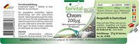 Fairvital | Chromium 200mcg from Chromium picolinate - Bulk Pack for 3 Months - HIGH Dosage - Vegan - 90 Tablets