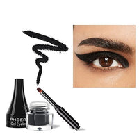 Phoera PHOERA GEL EYELINER LONG LASTING WATERPROOF SMUDGE PROOF 24H MAKEUP 10 SHADE UK (202 BLACK)