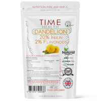 Time Health European Dandelion Extract Capsules - Full Spectrum - High Strength 2400mg Wholefood Equivalent per Capsule - 20% Inulin / 2% Flavanoids - Vegan - No Additives - Pullulan