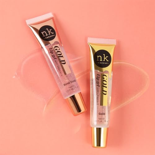 NK lip gloss gel 15ml Vitamin E, Shiny, Nourishes, Lip gel (Gold, Pack Of 5)