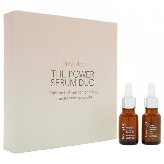BEAUTYLAB Power Serum Duo Gift Set, Vitamin C Intense & Super Retinol Bakuchiol Serum, Luxurious Skincare Set for Women, Minimises Wrinkles & Enhances Radiance, Gifts for Women