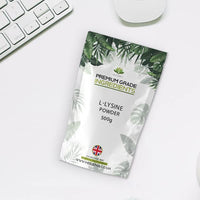 L-Lysine Powder - 500g - Premium Grade Ingredients | Essential Amino Acid for Fitness | Premium Amino Acid Lysine - GMP Certified Product - Made for Hellenia
