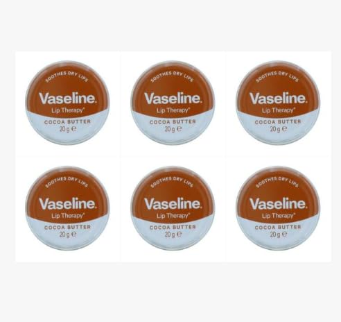 Money-mate MM Vaseline Lip Therapy Cocoa Butter 20g Pack of 6 + Free Skincare Sample
