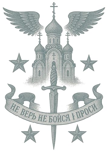 Inkwear Realistic Russian Prison Tattoos – Set 2 – 2 A4 Sheets – Ultra-Real Fake Tattoos for Film, Theatre, Halloween Cosplay – No Shine, Copyright-Free for TV Use