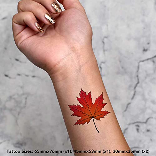 Azeeda 4 x 'Maple Leaf' Temporary Tattoos (TO00048155)