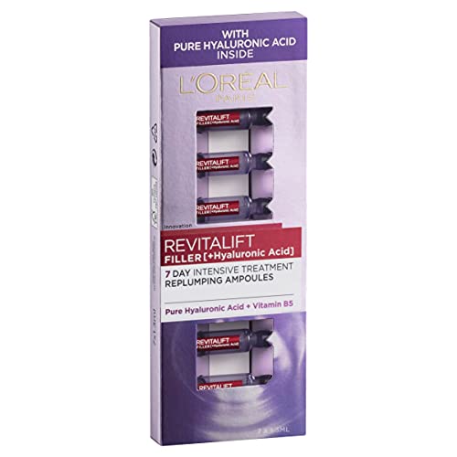 L'OREAL PARIS L'Oreal Paris Revitalift Filler Hyaluronic Acid Replumping Ampoules 7 Day Anti Ageing Skin Treatment 7 x 1.3 ml