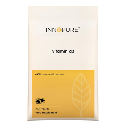 INNOPURE Vitamin D Tablets 4000 IU - 1 Year Supply of D3 Vitamins (365 Vit D Micro Tablets) High Strength Vitamin D Supplement - Vegetarian Society Approved, UK Made