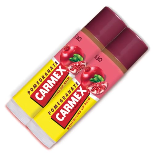 Carmex Pomegranate Click Stick Set Multipack With SPF 15 For Sun Protection Soothes And Repairs Dry, Cracked Lips Intensely Hydrating Winter Lip Care Formula (Pack Of 2)