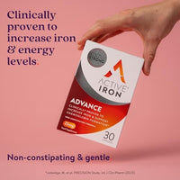 Solvotrin Active Iron Advance Supplement 25 mg – Clinically Proven to Increase Iron & Energy Levels – Gentle, Non-Constipating, Highly Absorbed – 30 Capsules, 1 Month Supply