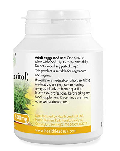 Health Leads ...Working With Nature Inositol (Myo-Inositol) 500mg x 90 Capsules