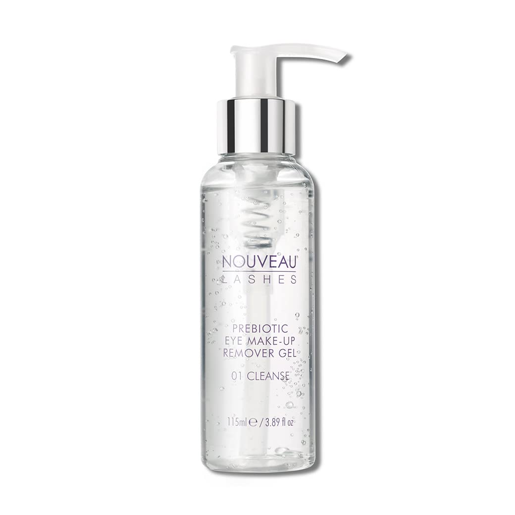 Nouveau Lashes Prebiotic Eye Make Up Remover Gel, Gentle and Oil Free, Suitable for Lash Extensions, Promotes Healthy Skin Microbiome, Vegan, 115 ml