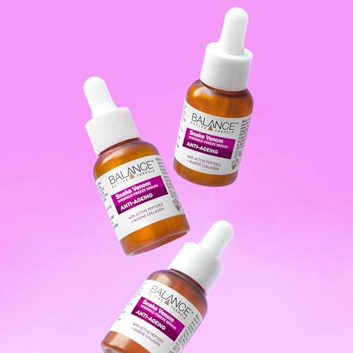 Balance Active Formula Wrinkle Filler, Anti-Ageing Serum, 30 ml Snake Venom Face Serum with Peptides & Marine Collagen