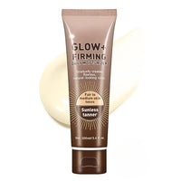 Sunless Self-Tanner, Glow + Firming Tanning Lotion for Face/Body, Medium to Dark Gradual Tanning Lotion, Self-Tan for Natural-Looking Color, Non‑Greasy