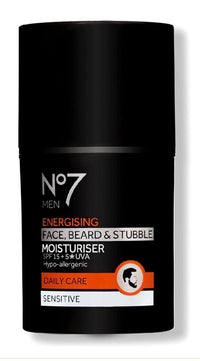 No7 Men Energising Face Beard & Subble Moisturiser Sensitive 50ml