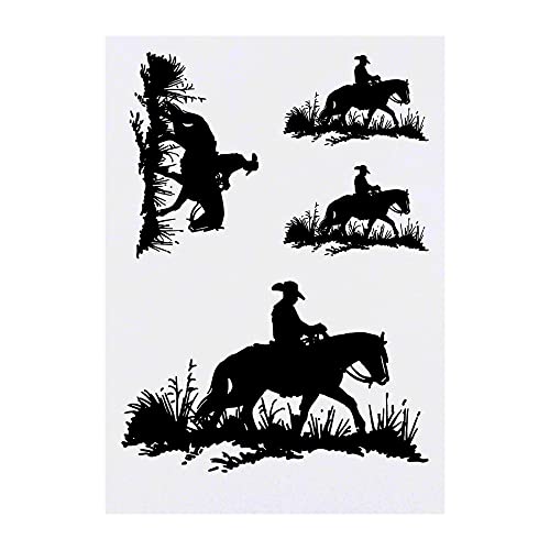 Azeeda 4 x 'Cowboy On Horse' Temporary Tattoos - Water Resistant, Skin-Safe, Non-Toxic Transfers, Mixed Sizes (TO00055447)