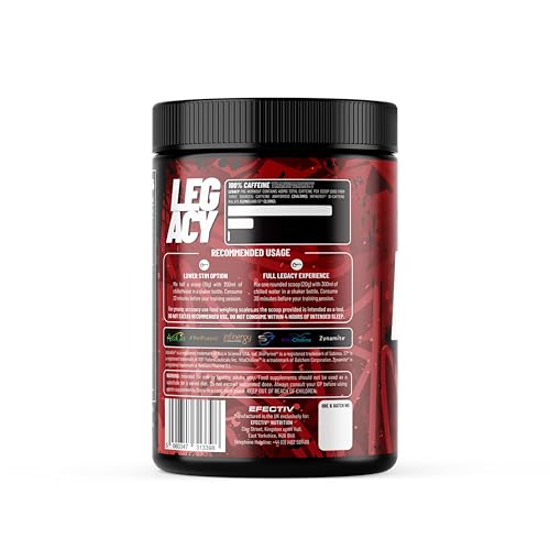 EFECTIV Legacy - High Caffeine Powerful 400mg Pre Workout Powder - 1000mg Total Stimulants - 380g - Fizzy Bubble Sweets Flavour - Suitable for Vegans & Vegetarians (40/20 Servings) - Made in The UK