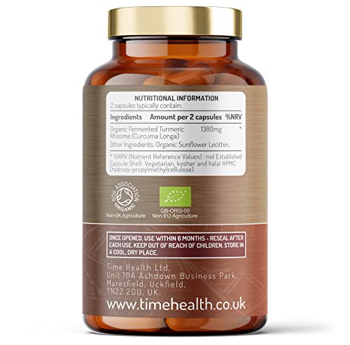 New: Organic Fermented Turmeric – 120 Capsules – Highly Bioavailable – Nutrient Rich – Vegan – UK Made Supplement – GMP Standards – Zero Additives (120 Count (Pack of 1))