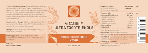KALA HEALTH Kala Health Ultra Tocotrienol 200mg Vitamin E Vegan – All 4 tocotrienols - Alpha Tocotrienol + Beta Tocotrienol + Gamma Tocotrienol + Delta Tocotrienol – No Tocopherols - Unique Tocotrienol Complex