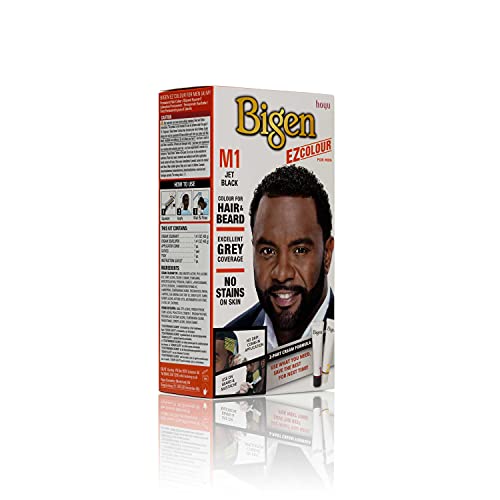 Bigen EZ Colour for Men, Permanent Colour for Hair and Beard, M1 - Jet Black