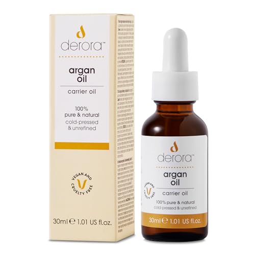 Derora Moroccan Argan Oil | Nourishes Skin, Hair & Nails | 100% Pure | Cold Pressed & Unrefined | Natural | Antioxidant & Rich in Omega 6 & Vitamin E | Vegan & Cruelty Free (30ml)
