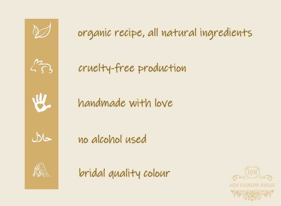 New Fashion House Organic Henna Mehindi XL Cones Ready to Use (Pack of 3) No Chemicals, No Dyes