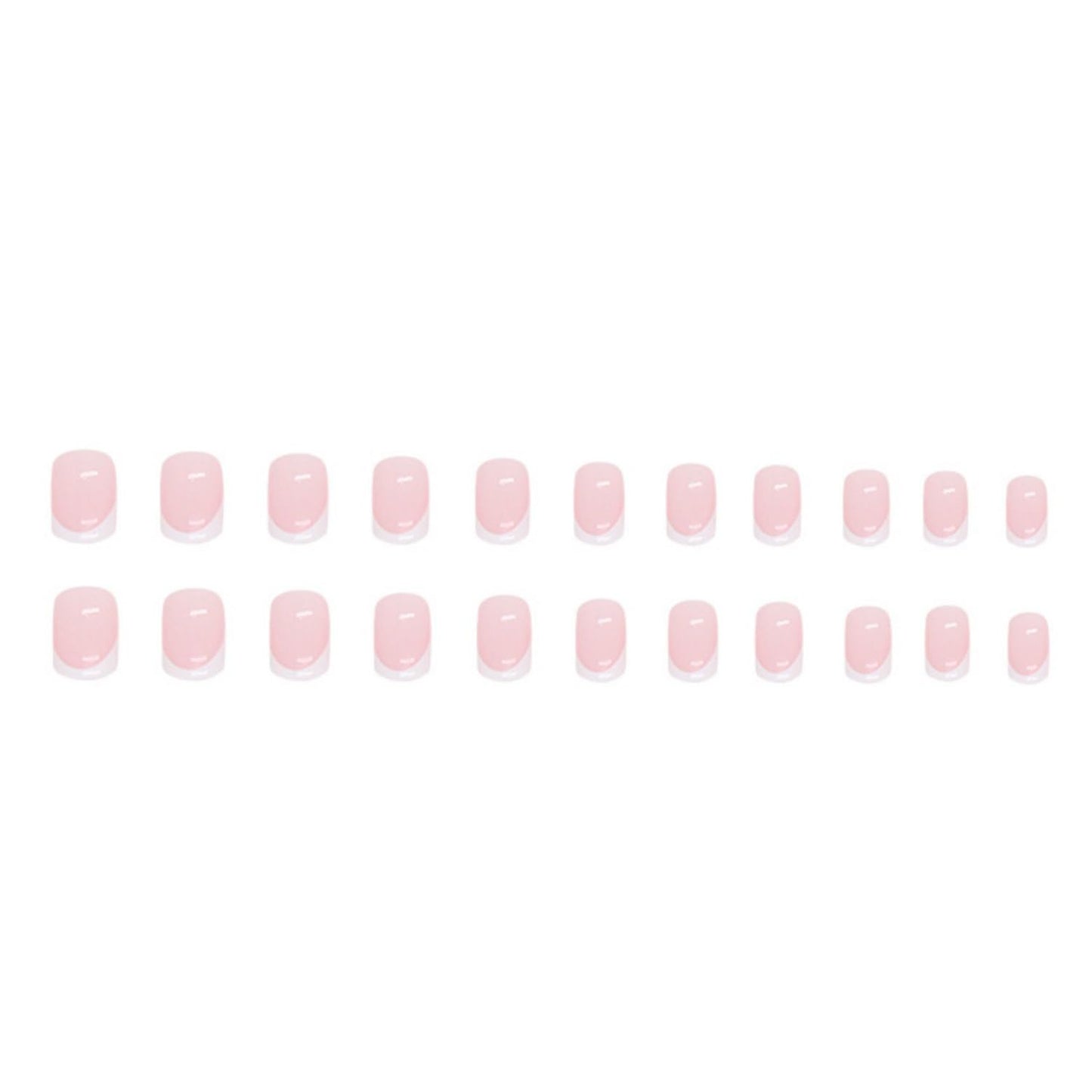 Generic 24pcs Short Pink French Tip False Nails, White Edge Press on Nails for Women, Stick on Nails with Glue and File, Women Girls DIY Nail Art for Daily or Party Use 12
