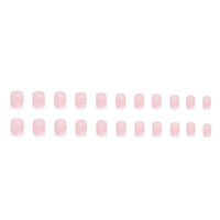 Generic 24pcs Short Pink French Tip False Nails, White Edge Press on Nails for Women, Stick on Nails with Glue and File, Women Girls DIY Nail Art for Daily or Party Use 12
