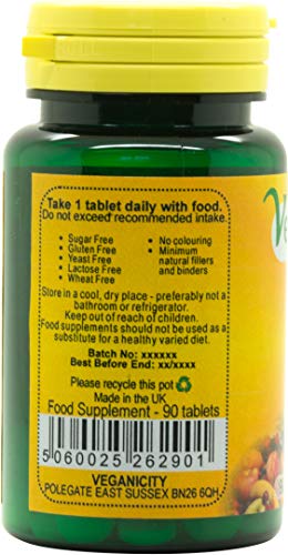 Veganicity Zinc 10mg : Mineral Supplement : 90 Tablets