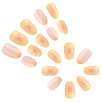 Nymora 24PCS Yellow Flower 3D Press on Nails - Summer Jelly Gel Nail Art Kit with Glue Strips & File for Instant Elegance