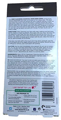 Derma V10 Deep Cleansing Charcoal Nose Pore Strips Blackhead Removal (Twin)
