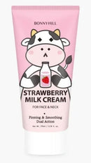 BONNYHILL - Strawberry Milk Cream | For Face & Neck | Firming & Smoothing | 170ml [Imperfect Box]