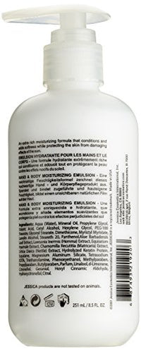 JESSICA Body Lotion, Hand and Body Moisturising Emulsion, Hydrating for Dry Skin, Silky & Smooth, 251ml