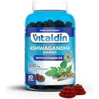 Vitaldin VITALDIN Ashwagandha Gummies – 300 mg Ashwagandha Root Extract KSM-66 & 1.000 IU Vitamin D2 – 60 Chewable Gummies (1 Month Supply) Berries Flavour – Anti-Stress adaptogen; Calm and Relaxation – Vegan