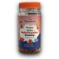 Pharmanostix Kids Multivitamins Gummies, Sugar-Free, 30 Vegan Gummies, Strawberry Flavour, Bear-Shaped, Vitamins A, C, D, B6, B12, Zinc & Selenium,