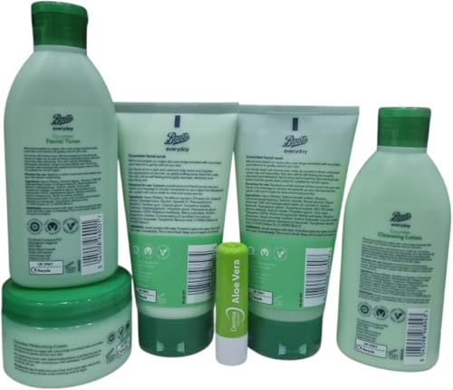 Generic Boots Cucumber facial skin care 5 pcs bundle With Free Aloe Vera Lip Balm