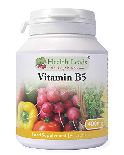 Vitamin B5 (Pantothenic Acid) 400mg x 90 Capsules (Magnesium Stearate Free)