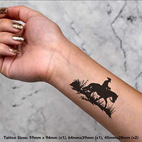 Azeeda 4 x 'Cowboy On Horse' Temporary Tattoos - Water Resistant, Skin-Safe, Non-Toxic Transfers, Mixed Sizes (TO00055447)