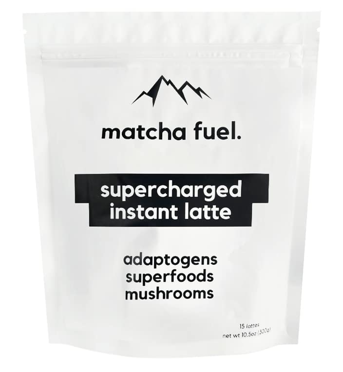 Matcha Fuel SuperLatte - Mushroom, Superfood & Adaptogenic Latte Powder | Energy, Focus & Immunity | Lion's Mane, Reishi, Cordyceps, KSM-66 Ashwagandha | Gluten Free | Vegan | 15 Servings (300g)