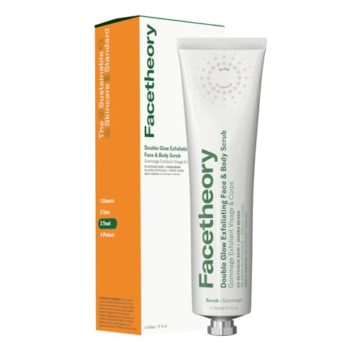 Double Glow Exfoliating Face & Body Scrub with 2% glycolic acid and jojoba beads