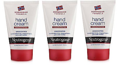 Neutrogena 3 x NEUTROGENA NORWEGIAN FORMULA UNSCENTED HAND CREAM 50ml - TRAVEL SIZE
