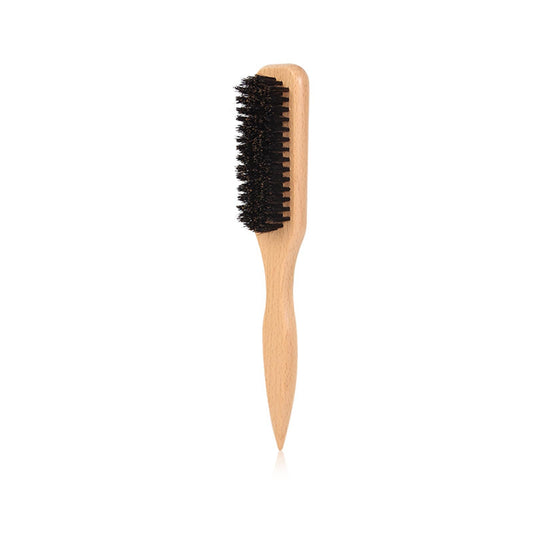 Zestjewel Boar Bristle Slick Back Hair Brush for Sleek Ponytail Bun & Smoothing Baby Hairs, Flyaways, Edge Control - Backcombing & Teasing Hairbrush with Wide Rat Tail for Sectioning & Parting