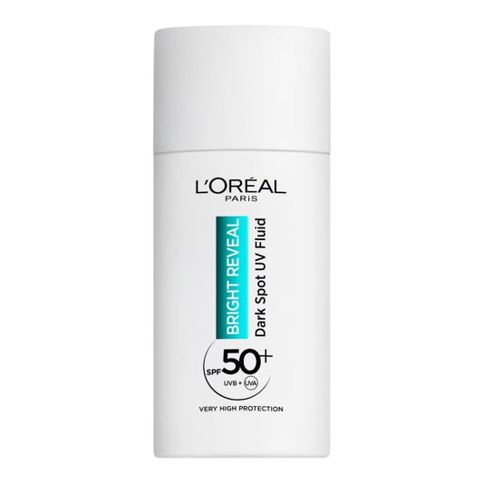 L'Oreal Paris L’Oréal Paris Bright Reveal UV Fluid SPF 50+ for Face, 2% Niacinamide and LHA + Vitamin E, Protects Prevents and Visibly Corrects All Types of Dark Spots, Hormonal Spots, Sunspots and Age Spots, 50ml