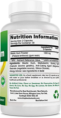 Best Naturals Mastic Gum 500 mg 60 Capsules (60 Count (Pack of 3))