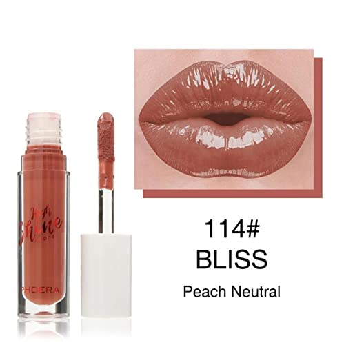AQUAPURITY Phoera® Cushiony High Shine Lip Gloss 3ml Pigmented Moisturising Non-Sticky clear lipgloss (114 Bliss)